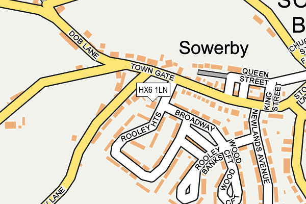 HX6 1LN map - OS OpenMap – Local (Ordnance Survey) HX6 1LN map - OS OpenMap – Local (Ordnance Survey)