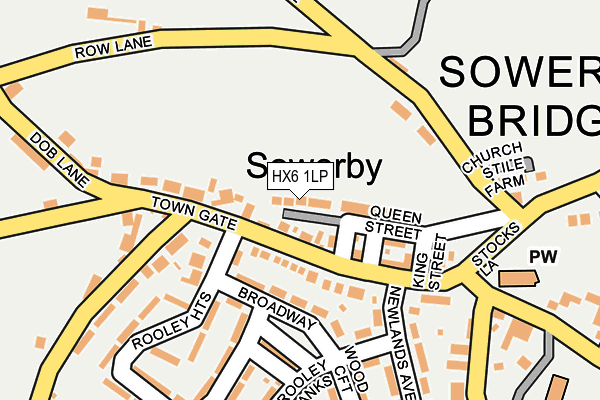 HX6 1LP map - OS OpenMap – Local (Ordnance Survey) HX6 1LP map - OS OpenMap – Local (Ordnance Survey)