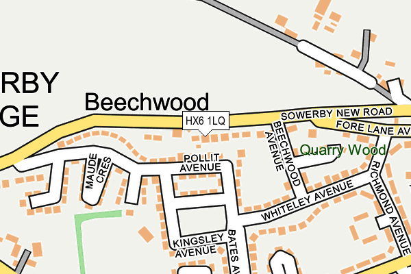 HX6 1LQ map - OS OpenMap – Local (Ordnance Survey) HX6 1LQ map - OS OpenMap – Local (Ordnance Survey)