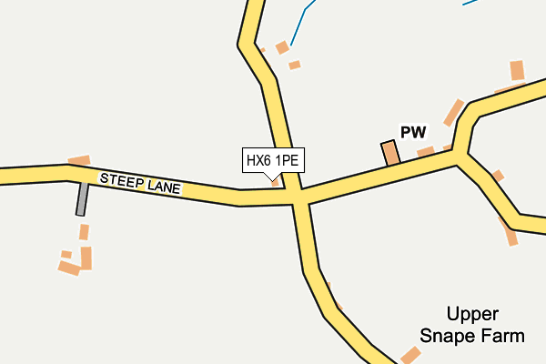 HX6 1PE map - OS OpenMap – Local (Ordnance Survey) HX6 1PE map - OS OpenMap – Local (Ordnance Survey)