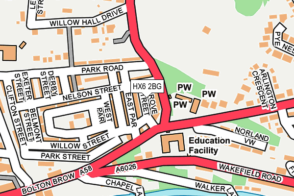 HX6 2BG map - OS OpenMap – Local (Ordnance Survey) HX6 2BG map - OS OpenMap – Local (Ordnance Survey)