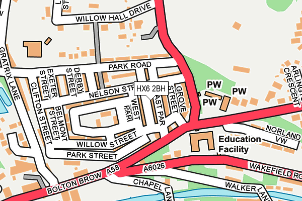 HX6 2BH map - OS OpenMap – Local (Ordnance Survey) HX6 2BH map - OS OpenMap – Local (Ordnance Survey)