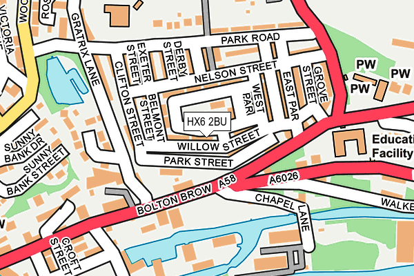 HX6 2BU map - OS OpenMap – Local (Ordnance Survey) HX6 2BU map - OS OpenMap – Local (Ordnance Survey)