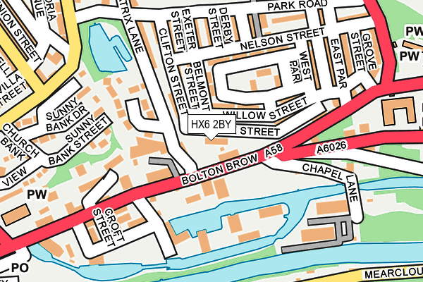 HX6 2BY map - OS OpenMap – Local (Ordnance Survey)