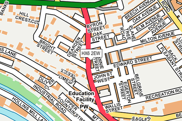 HX6 2EW map - OS OpenMap – Local (Ordnance Survey) HX6 2EW map - OS OpenMap – Local (Ordnance Survey)