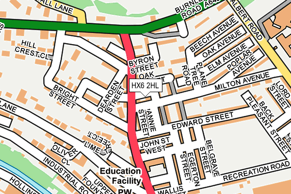 HX6 2HL map - OS OpenMap – Local (Ordnance Survey) HX6 2HL map - OS OpenMap – Local (Ordnance Survey)
