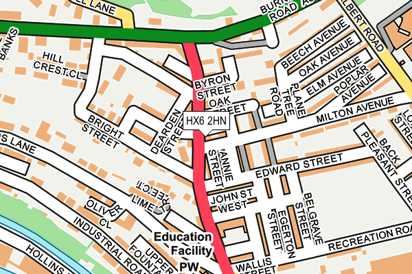 HX6 2HN map - OS OpenMap – Local (Ordnance Survey) HX6 2HN map - OS OpenMap – Local (Ordnance Survey)
