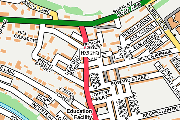 HX6 2HQ map - OS OpenMap – Local (Ordnance Survey)