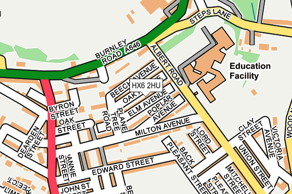 HX6 2HU map - OS OpenMap – Local (Ordnance Survey) HX6 2HU map - OS OpenMap – Local (Ordnance Survey)
