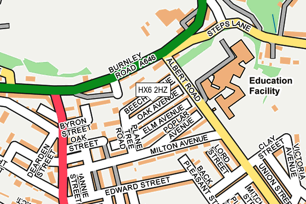 HX6 2HZ map - OS OpenMap – Local (Ordnance Survey) HX6 2HZ map - OS OpenMap – Local (Ordnance Survey)