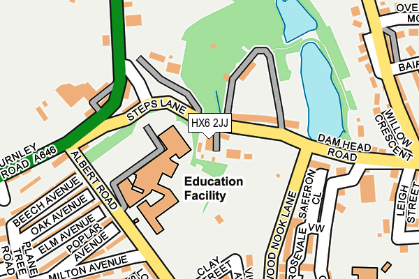 HX6 2JJ map - OS OpenMap – Local (Ordnance Survey) HX6 2JJ map - OS OpenMap – Local (Ordnance Survey)