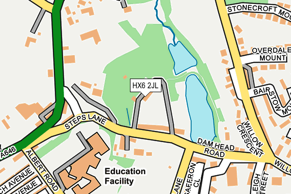 HX6 2JL map - OS OpenMap – Local (Ordnance Survey) HX6 2JL map - OS OpenMap – Local (Ordnance Survey)