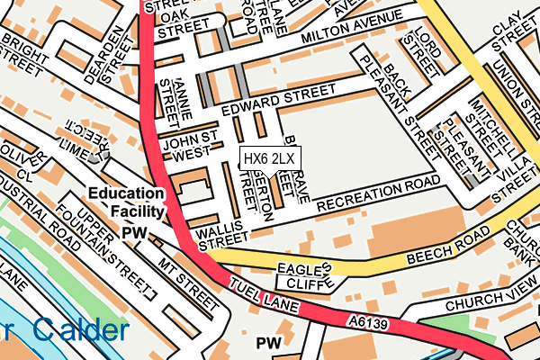 HX6 2LX map - OS OpenMap – Local (Ordnance Survey) HX6 2LX map - OS OpenMap – Local (Ordnance Survey)