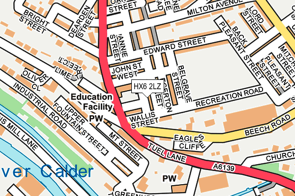 HX6 2LZ map - OS OpenMap – Local (Ordnance Survey) HX6 2LZ map - OS OpenMap – Local (Ordnance Survey)