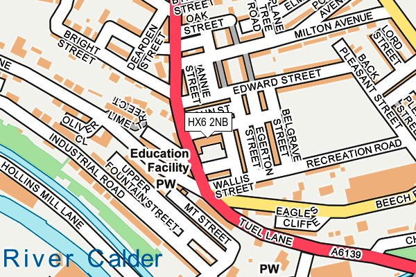 HX6 2NB map - OS OpenMap – Local (Ordnance Survey) HX6 2NB map - OS OpenMap – Local (Ordnance Survey)