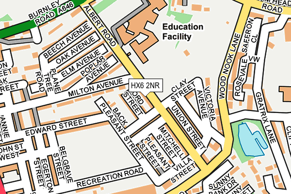HX6 2NR map - OS OpenMap – Local (Ordnance Survey) HX6 2NR map - OS OpenMap – Local (Ordnance Survey)