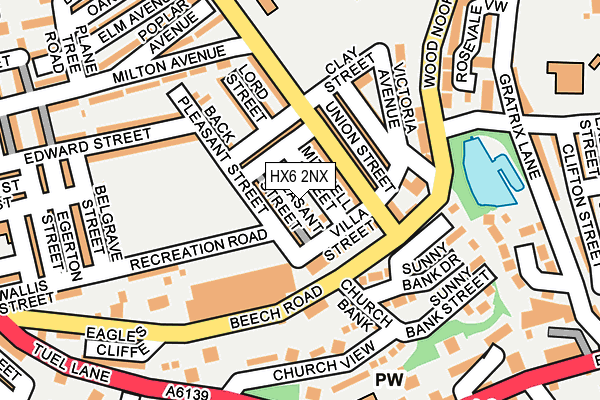 HX6 2NX map - OS OpenMap – Local (Ordnance Survey) HX6 2NX map - OS OpenMap – Local (Ordnance Survey)