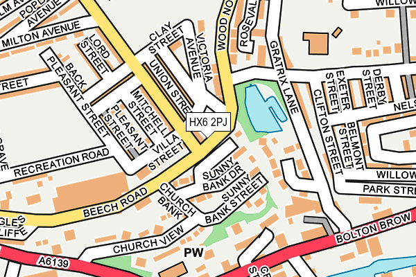 HX6 2PJ map - OS OpenMap – Local (Ordnance Survey) HX6 2PJ map - OS OpenMap – Local (Ordnance Survey)