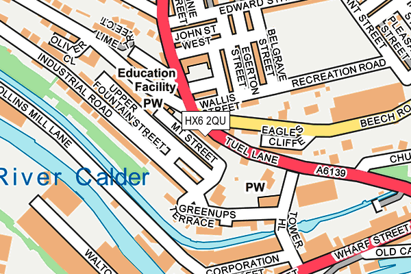 HX6 2QU map - OS OpenMap – Local (Ordnance Survey) HX6 2QU map - OS OpenMap – Local (Ordnance Survey)