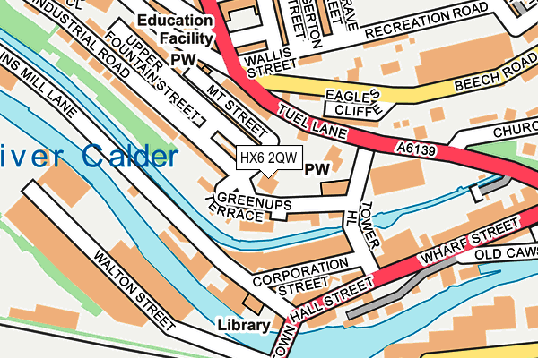 HX6 2QW map - OS OpenMap – Local (Ordnance Survey)