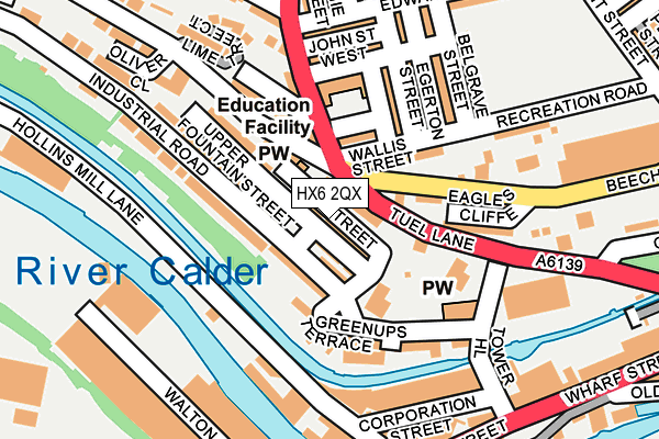 HX6 2QX map - OS OpenMap – Local (Ordnance Survey) HX6 2QX map - OS OpenMap – Local (Ordnance Survey)