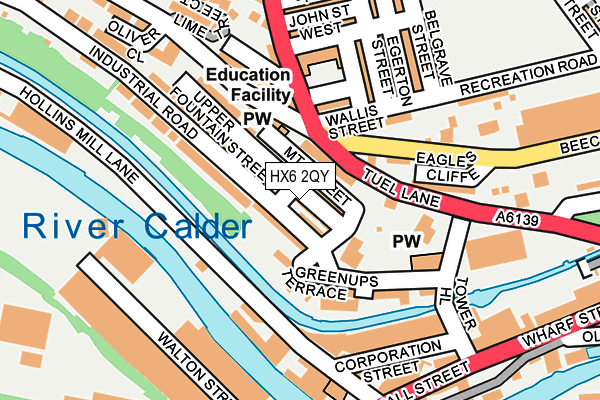 HX6 2QY map - OS OpenMap – Local (Ordnance Survey)