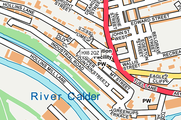 HX6 2QZ map - OS OpenMap – Local (Ordnance Survey)