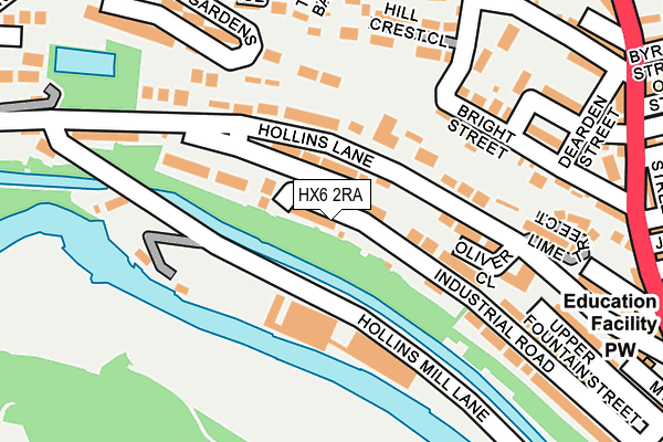 HX6 2RA map - OS OpenMap – Local (Ordnance Survey) HX6 2RA map - OS OpenMap – Local (Ordnance Survey)