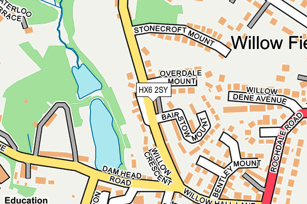 HX6 2SY map - OS OpenMap – Local (Ordnance Survey) HX6 2SY map - OS OpenMap – Local (Ordnance Survey)