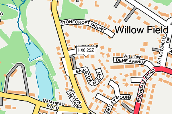 HX6 2SZ map - OS OpenMap – Local (Ordnance Survey)