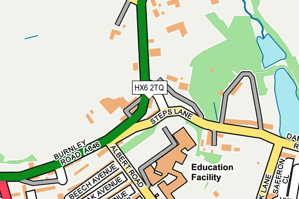 HX6 2TQ map - OS OpenMap – Local (Ordnance Survey) HX6 2TQ map - OS OpenMap – Local (Ordnance Survey)