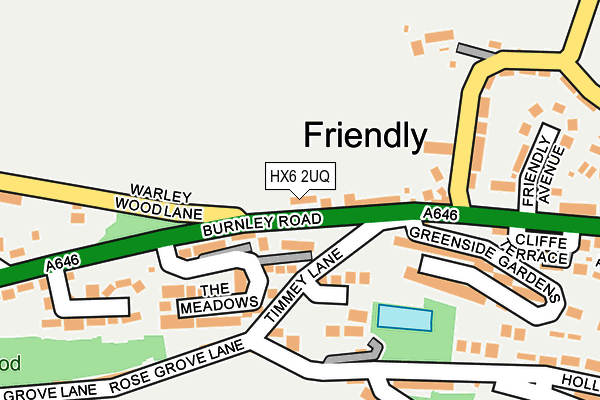 HX6 2UQ map - OS OpenMap – Local (Ordnance Survey) HX6 2UQ map - OS OpenMap – Local (Ordnance Survey)