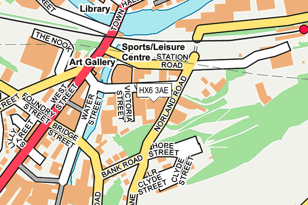 HX6 3AE map - OS OpenMap – Local (Ordnance Survey) HX6 3AE map - OS OpenMap – Local (Ordnance Survey)