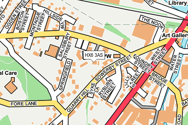 HX6 3AS map - OS OpenMap – Local (Ordnance Survey) HX6 3AS map - OS OpenMap – Local (Ordnance Survey)