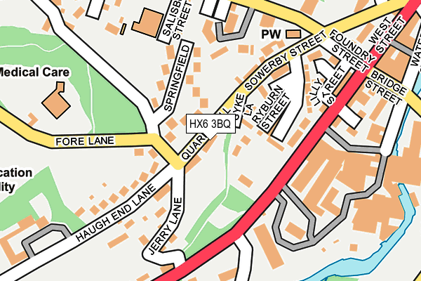 HX6 3BQ map - OS OpenMap – Local (Ordnance Survey) HX6 3BQ map - OS OpenMap – Local (Ordnance Survey)