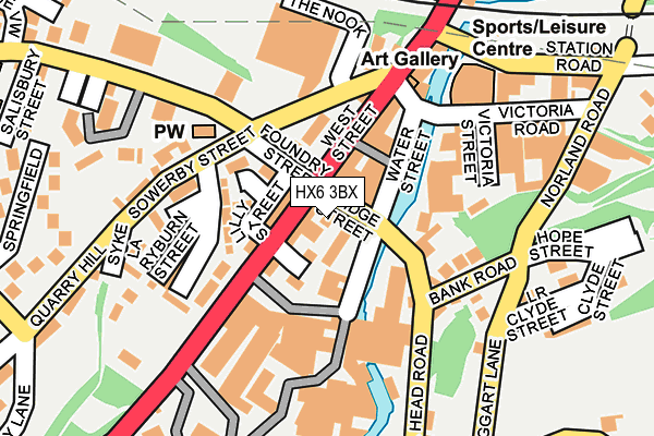 HX6 3BX map - OS OpenMap – Local (Ordnance Survey) HX6 3BX map - OS OpenMap – Local (Ordnance Survey)