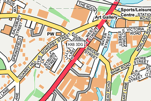 HX6 3DG map - OS OpenMap – Local (Ordnance Survey) HX6 3DG map - OS OpenMap – Local (Ordnance Survey)