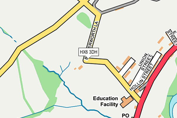 HX6 3DH map - OS OpenMap – Local (Ordnance Survey) HX6 3DH map - OS OpenMap – Local (Ordnance Survey)