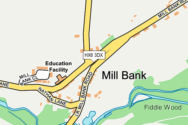 HX6 3DX map - OS OpenMap – Local (Ordnance Survey) HX6 3DX map - OS OpenMap – Local (Ordnance Survey)