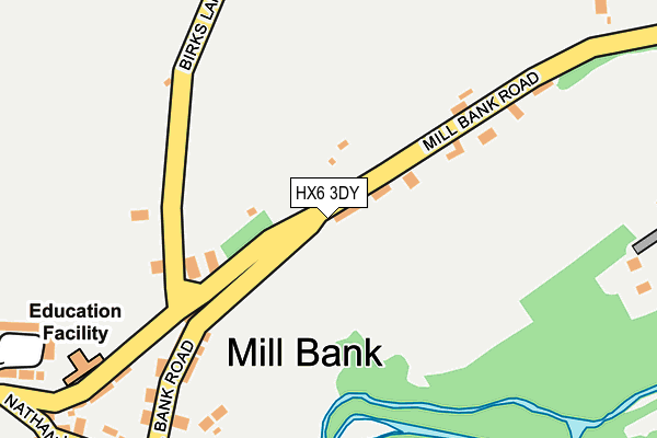 HX6 3DY map - OS OpenMap – Local (Ordnance Survey)