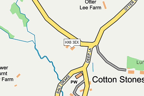 HX6 3EX map - OS OpenMap – Local (Ordnance Survey) HX6 3EX map - OS OpenMap – Local (Ordnance Survey)