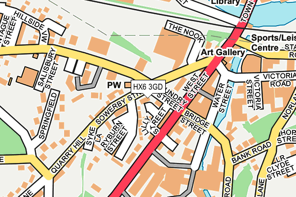 HX6 3GD map - OS OpenMap – Local (Ordnance Survey) HX6 3GD map - OS OpenMap – Local (Ordnance Survey)