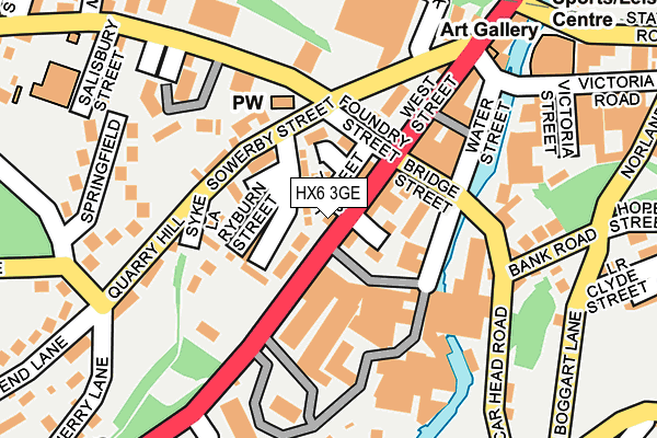 HX6 3GE map - OS OpenMap – Local (Ordnance Survey) HX6 3GE map - OS OpenMap – Local (Ordnance Survey)