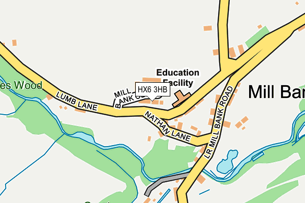 HX6 3HB map - OS OpenMap – Local (Ordnance Survey) HX6 3HB map - OS OpenMap – Local (Ordnance Survey)