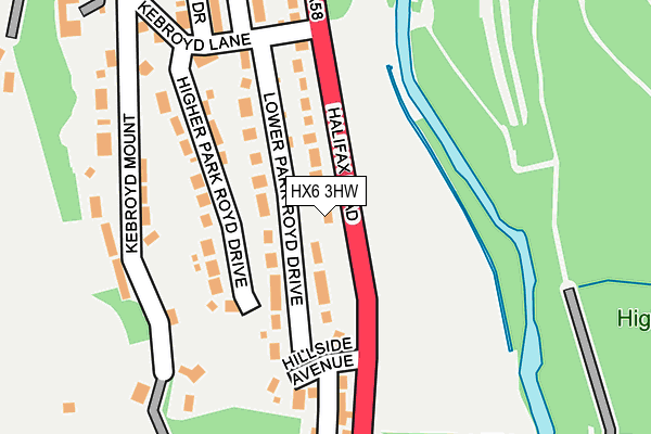 HX6 3HW map - OS OpenMap – Local (Ordnance Survey) HX6 3HW map - OS OpenMap – Local (Ordnance Survey)