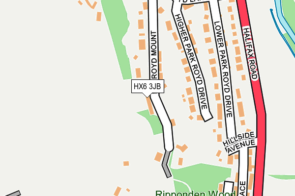 HX6 3JB map - OS OpenMap – Local (Ordnance Survey) HX6 3JB map - OS OpenMap – Local (Ordnance Survey)