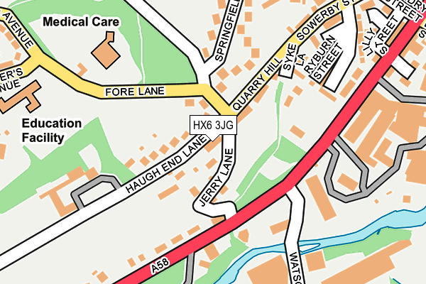 HX6 3JG map - OS OpenMap – Local (Ordnance Survey) HX6 3JG map - OS OpenMap – Local (Ordnance Survey)