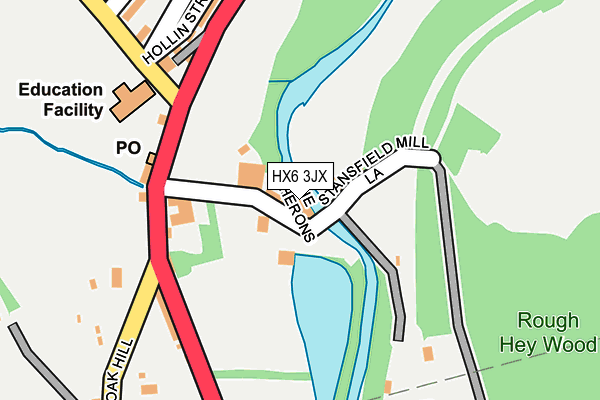 HX6 3JX map - OS OpenMap – Local (Ordnance Survey) HX6 3JX map - OS OpenMap – Local (Ordnance Survey)