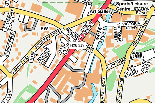 HX6 3JY map - OS OpenMap – Local (Ordnance Survey) HX6 3JY map - OS OpenMap – Local (Ordnance Survey)