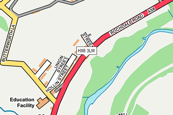 HX6 3LW map - OS OpenMap – Local (Ordnance Survey) HX6 3LW map - OS OpenMap – Local (Ordnance Survey)